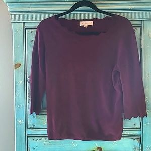 Philosophy 3/4 sleeve Sweater Rayon/Spandex wine color size L
